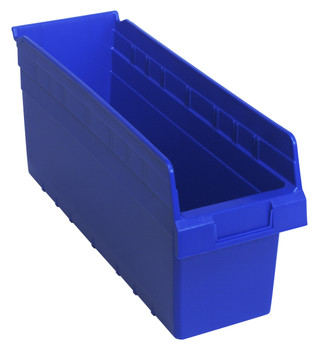 Economy Shelf Bin, nesting, 6-5/8"W x 17-7/8"L x 4"H, Blue, Blue, Polypropylene, QSB804BLCS