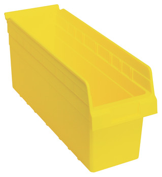 Economy Shelf Bin, nesting, 6-5/8"W x 17-7/8"L x 4"H, Yellow, Yellow, Polypropylene, QSB804YLCS