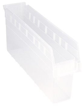 Economy Shelf Bin, nesting, 4-1/8"W x 23-5/8"L x 4"H, Clear, Clear, Polypropylene, QSB805CLCS