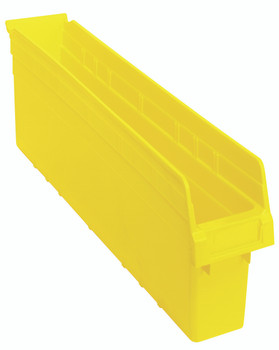 Economy Shelf Bin, nesting, 4-1/8"W x 23-5/8"L x 4"H, Yellow, Yellow, Polypropylene, QSB805YLCS