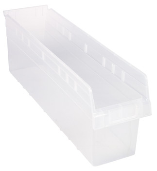 Economy Shelf Bin, nesting, 6-5/8"W x 23-5/8"L x 4"H, Clear, Clear, Polypropylene, QSB806CL