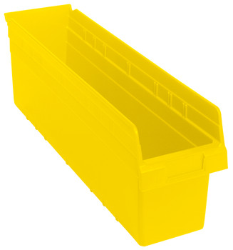 Economy Shelf Bin, nesting, 6-5/8"W x 23-5/8"L x 4"H, Yellow, Yellow, Polypropylene, QSB806YLCS