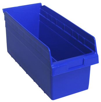 Economy Shelf Bin, nesting, 8-3/8"W x 17-7/8"L x 4"H, Blue, Blue, Polypropylene, QSB808BLCS