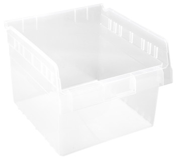 Economy Shelf Bin, nesting, 11-1/8"W x 11-5/8"L x 4"H, Clear, Clear, Polypropylene, QSB809CLCS