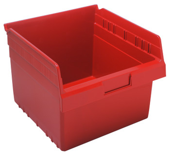 Economy Shelf Bin, nesting, 11-1/8"W x 11-5/8"L x 4"H, Red, Red, Polypropylene, QSB809RD
