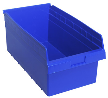 Economy Shelf Bin, nesting, 11-1/8"W x 17-7/8"L x 4"H, Blue, Blue, Polypropylene, QSB810BLCS