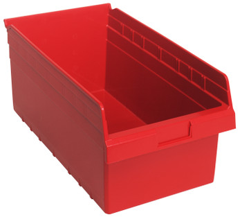 Economy Shelf Bin, nesting, 11-1/8"W x 17-7/8"L x 4"H, Red, Red, Polypropylene, QSB810RD