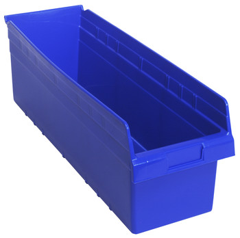 Economy Shelf Bin, nesting, 8-3/8"W x 23-5/8"L x 4"H, Blue, Blue, Polypropylene, QSB814BLCS