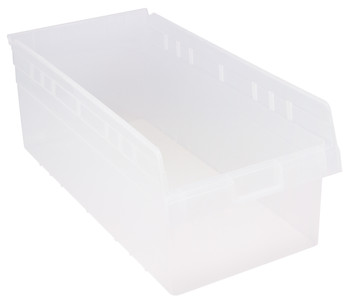 Economy Shelf Bin, nesting, 11-1/8"W x 23-5/8"L x 4"H, Clear, Clear, Polypropylene, QSB816CLCS