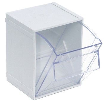 Tip Out Bin, (1) compartment, 5-1/4"W x 4-3/4"D x 6-1/4"H, White/Crystal, White/Crystal, HIPS/GPP-10, QTB405WT