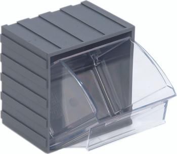 Tip Out Bin, (1) compartment, 3-5/8"W x 4-1/16"D x 4-1/4"H, Gray/Crystal, Gray/Crystal, HIPS/GPP-10, QTB406GY