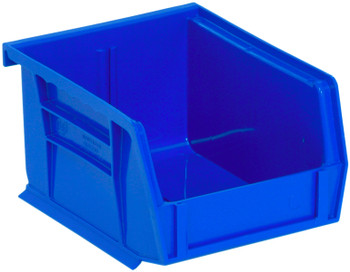 Bin, stacking or hanging, 4-1/8"W x 5-3/8"D x 3"H, Blue, Blue, Polypropylene, QUS210BL