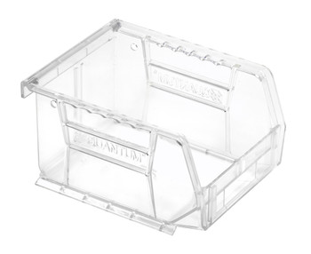 Bin, stacking or hanging, 4-1/8"W x 5-3/8"D x 3"H, Crystal Clear, Crystal Clear, Acrylic, QUS210CC