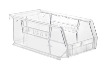 Bin, stacking or hanging, 4-1/8"W x 7-3/8"D x 3"H, Crystal Clear, Crystal Clear, Acrylic, QUS220CCCS