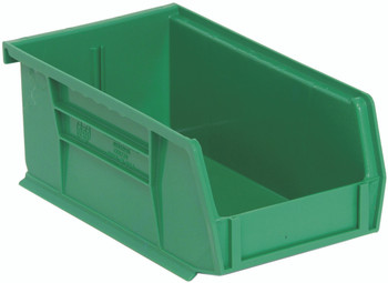 Bin, stacking or hanging, 4-1/8"W x 7-3/8"D x 3"H, Green, Green, Polypropylene, QUS220GNCS