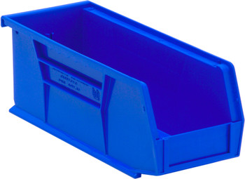 Bin, stacking or hanging, 4-1/8"W x 10-7/8"D x 4"H, Blue, Blue, Polypropylene, QUS224BLCS