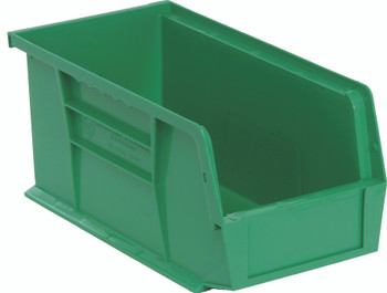 Bin, stacking or hanging, 5-1/2"W x 10-7/8"D x 5"H, Green, Green, Polypropylene, QUS230GNCS