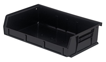 Bin, stacking or hanging, 11"W x 7-3/8"D x 3"H, Black, Black, Recycled PP, QUS236BRCS