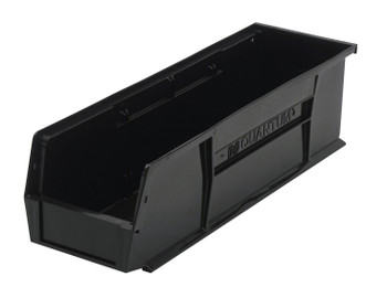 Bin, stacking or hanging, 5-1/2"W x 18"D x 5"H, Black, Black, Recycled PP, QUS238BR