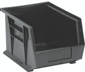 Bin, stacking or hanging, 8-1/4"W x 10-3/4"D x 7"H, Black, Black, Polypropylene, QUS239BK