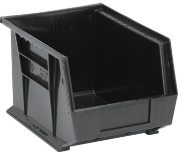 Bin, stacking or hanging, 8-1/4"W x 10-3/4"D x 7"H, Black, Black, Recycled PP, QUS239BRCS