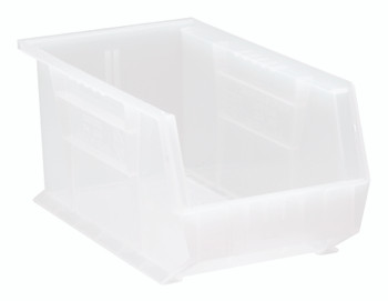 Bin, stacking or hanging, 8-1/4"W x 14-3/4"D x 7"H, Clear, Clear, Polypropylene, QUS240CLCS