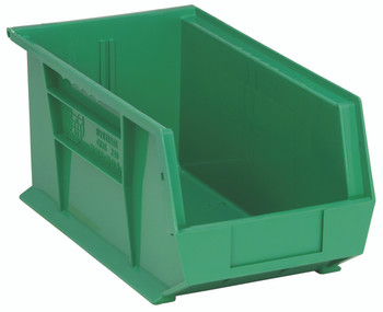 Bin, stacking or hanging, 8-1/4"W x 14-3/4"D x 7"H, Green, Green, Polypropylene, QUS240GN