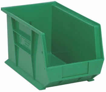 Bin, stacking or hanging, 8-1/4"W x 13-5/8"D x 8"H, Green, Green, Polypropylene, QUS242GNCS