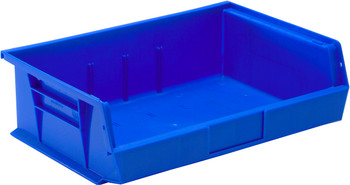 Bin, stacking or hanging, 16-1/2"W x 10-7/8"D x 5"H, Blue, Blue, Polypropylene, QUS245BL