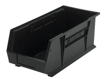 Bin, stacking or hanging, 8-1/4"W x 18"D x 7"H, Black, Black, Polypropylene, QUS248BK