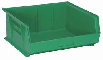 Bin, stacking or hanging, 16-1/2"W x 14-3/4"D x 7"H, Green, Green, Polypropylene, QUS250GNCS