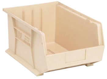 Bin, stacking or hanging, 11"W x 16"D x 8"H, Ivory, Ivory, Polypropylene, QUS255IVCS