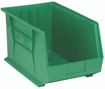 Bin, stacking or hanging, 11"W x 18"D x 10"H, Green, Green, Polypropylene, QUS260GNCS