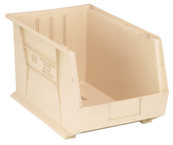 Bin, stacking or hanging, 11"W x 18"D x 10"H, Ivory, Ivory, Polypropylene, QUS260IVCS