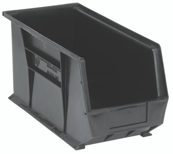 Bin, stacking or hanging, 8-1/4"W x 18"D x 9"H, Black, Black, Polypropylene, QUS265BK