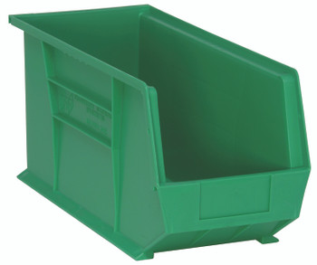 Bin, stacking or hanging, 8-1/4"W x 18"D x 9"H, Green, Green, Polypropylene, QUS265GNCS