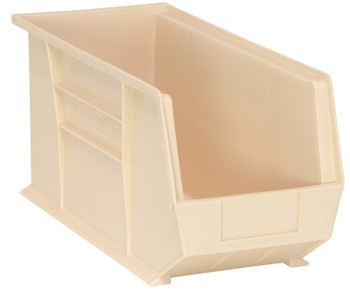 Bin, stacking or hanging, 8-1/4"W x 18"D x 9"H, Ivory, Ivory, Polypropylene, QUS265IVCS