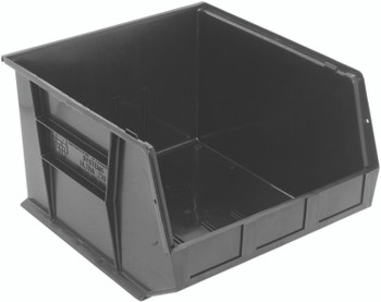 Bin, stacking or hanging, 16-1/2"W x 18"D x 11"H, Black, Black, Polypropylene, QUS270BK