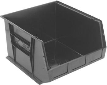 Bin, stacking or hanging, 16-1/2"W x 18"D x 11"H, Black, Black, Polypropylene, QUS270BKCS