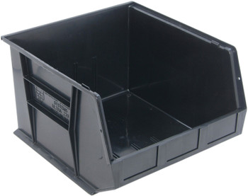 Bin, stacking or hanging, 16-1/2"W x 18"D x 11"H, Black, Black, Recycled PP, QUS270BR