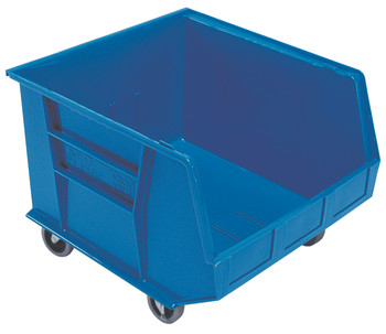 Bin, stacking or hanging, 16-1/2"W x 18"D x 14"H, Blue, Blue, Polypropylene, QUS275MOBBLCS