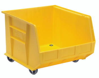 Bin, stacking or hanging, 16-1/2"W x 18"D x 14"H, Yellow, Yellow, Polypropylene, QUS275MOBYLCS