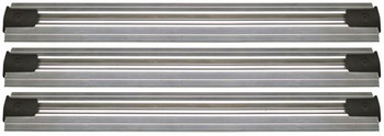 Double Unit Floor Track Assembly Kit, includes: (3) 17' v-groove aluminum tracks, (2) end stop kit and hardware, Gray Metalic, 0, Aluminum, QVTRK-3-204EST