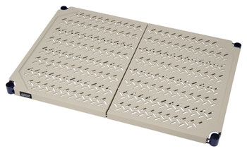 Shelf, open grid, 600 lb. capacity per shelf, Blue/Tan, 0, CarbonSteel/Polymer, RP2448E