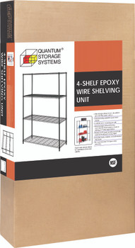 Convenient Shelving Unit Pack, 4-tier, 36"W x 18"D x 72"H, Epoxy Coated, Black, 0, Carbon Steel, RWR72-1836LDBK