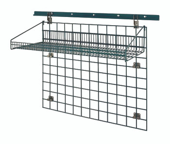 Store Grid Standard-Duty Kit, includes: (1) 40" wall track, (1) 36"W x 30"H grid panel, Epoxy Coated, Green, 0, Carbon Steel, SGK-403036-1P
