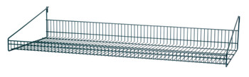 Store Grid Shelf, 48"W x 14"D x 7-1/2"H, with retaining front edge, Epoxy Coated, Green, 0, Carbon Steel, SG-LS1448P