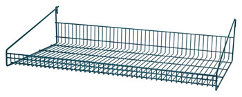 Store Grid Shelf, 36"W x 18"D x 7-1/2"H, with retaining front edge, Epoxy Coated, Green, 0, Carbon Steel, SG-LS1836P
