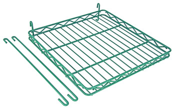 Store Grid Shelf, 16-1/2"W x 16-1/2"D, with retaining edge, Epoxy Coated, Green, 0, Carbon Steel, SG-S1616P
