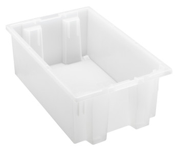 Stack and Nest Tote, 18"D x 11"W x 6"H, heavy duty, Clear, Clear, Polypropylene, SNT180CL